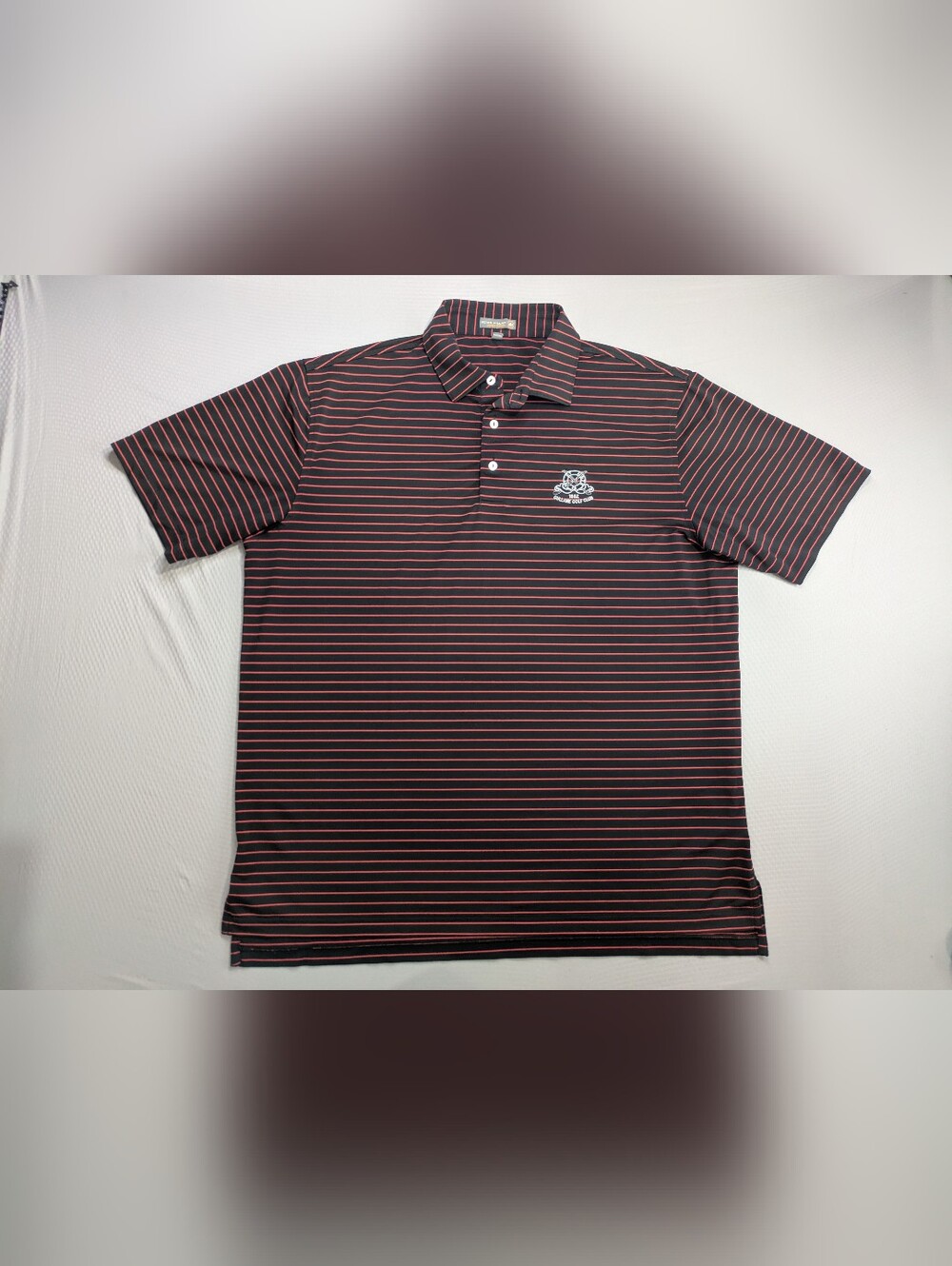 Peter Millar Summer Comfort Gullane Golf Club Scotland Stripe Polo Men's XL